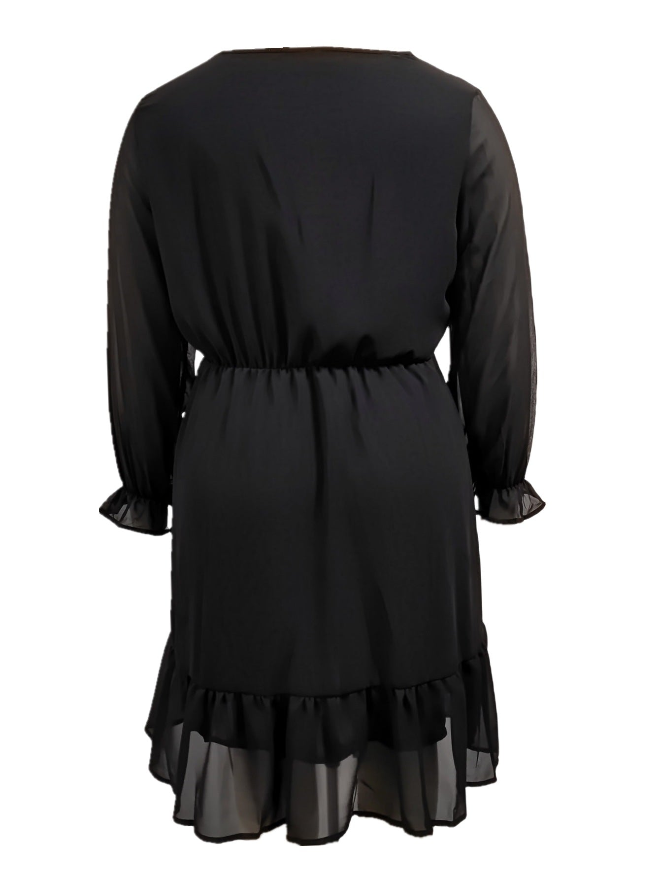 Autumn Plus Size Women's Long Sleeve Chiffon Dress 7