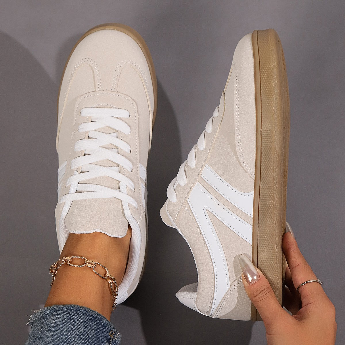 Women spring and autumn color matching sports retro forrest shoes 9