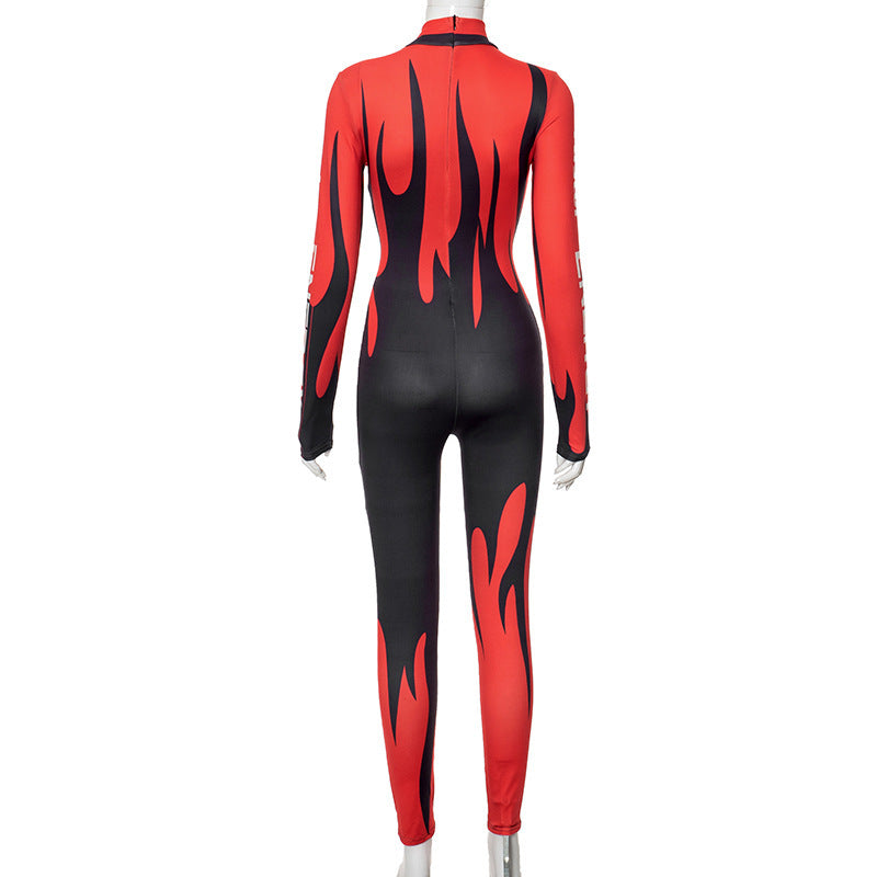 Street style letter print jumpsuit 7