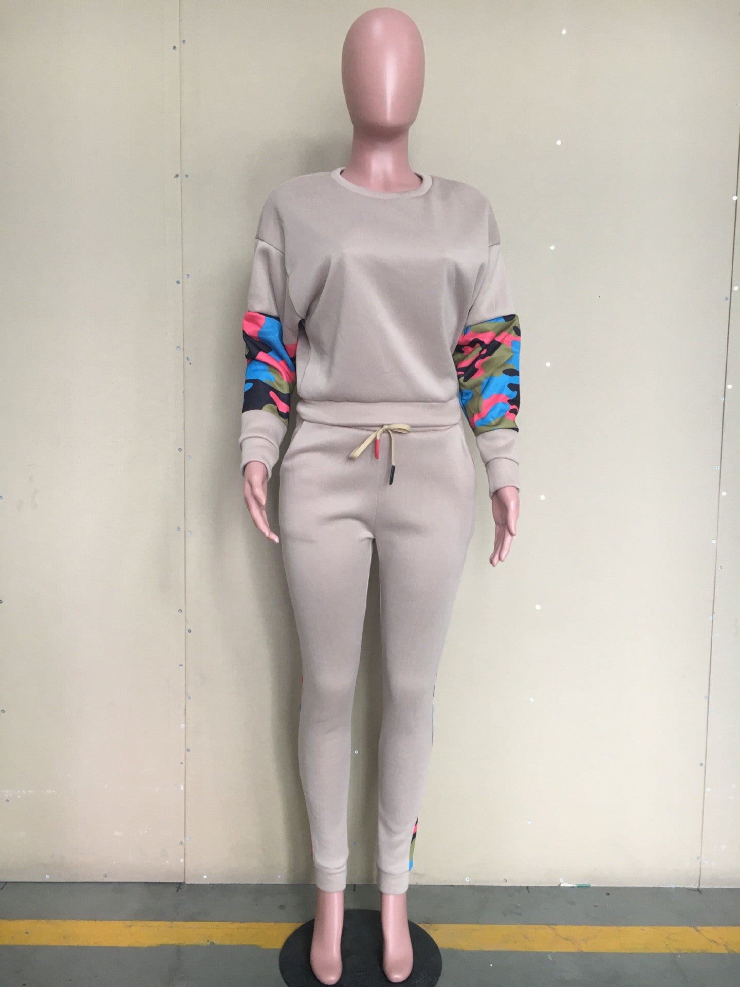 Stylish Printed Patchwork Casual Two Piece Track Suit 25