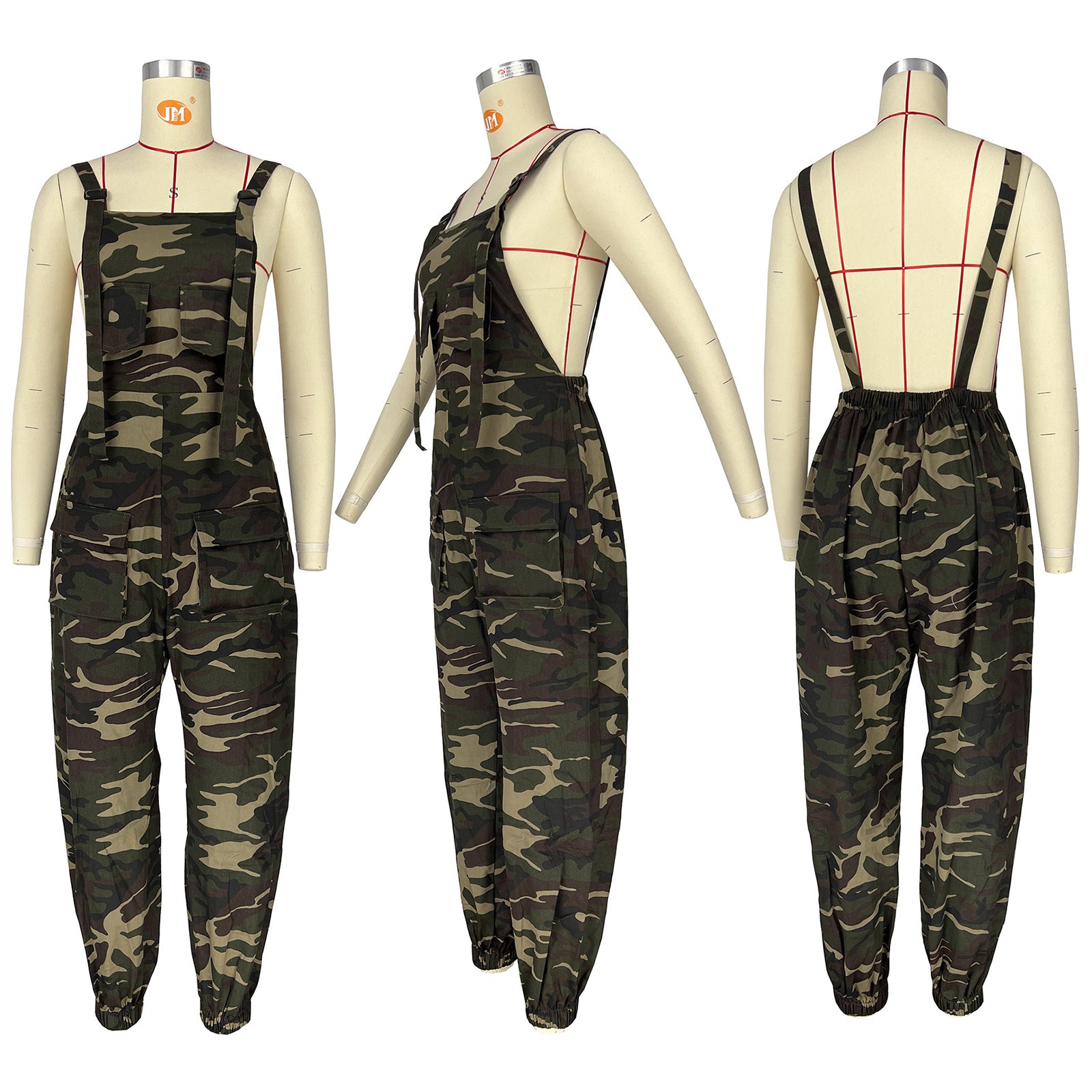 Casual Women's Loose Camo Cargo Jumpsuit Overalls 6