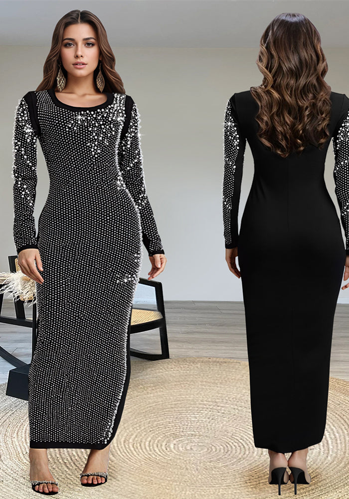 Women Beaded bubble beads elegant dress