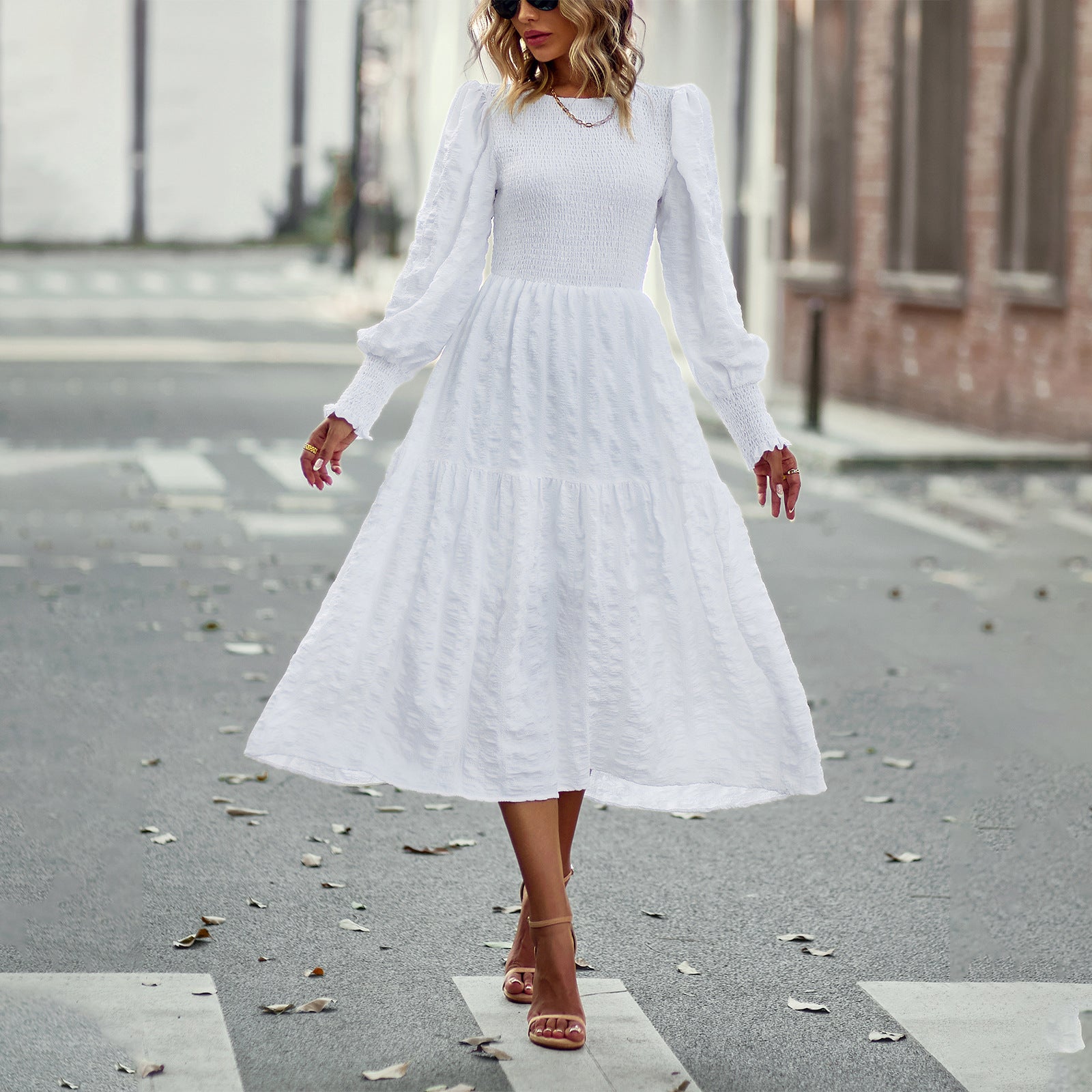 Women Long Sleeve Midi Dress 7
