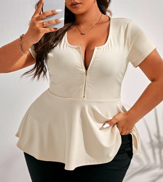 Plus Size Women's Shirts Fashionable And Sexy Slim Fit Plus Size Tops 4