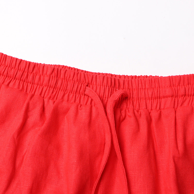 Women Turndown Collar long sleeve solid shirt Top and Casual shorts two-piece set 22