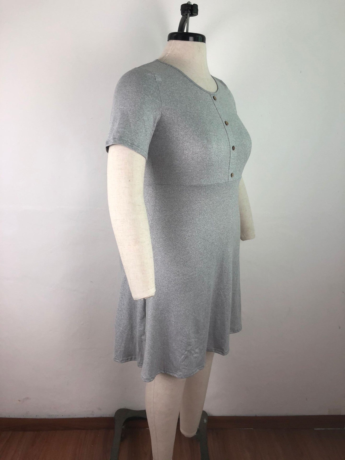 Plus Size Women Loose Solid Dress 4