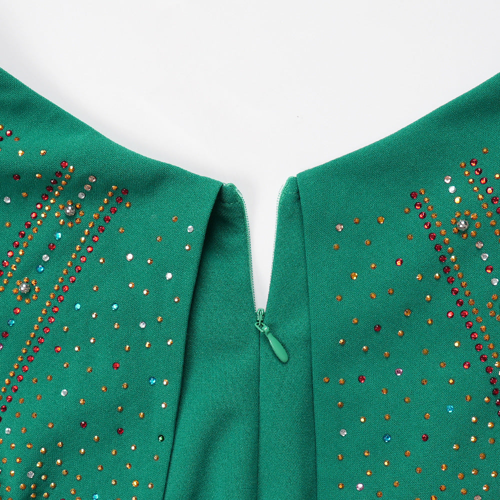 Africa Plus Size Women's Fashion Chic Elegant Formal Party Beaded V-Neck Dress 21