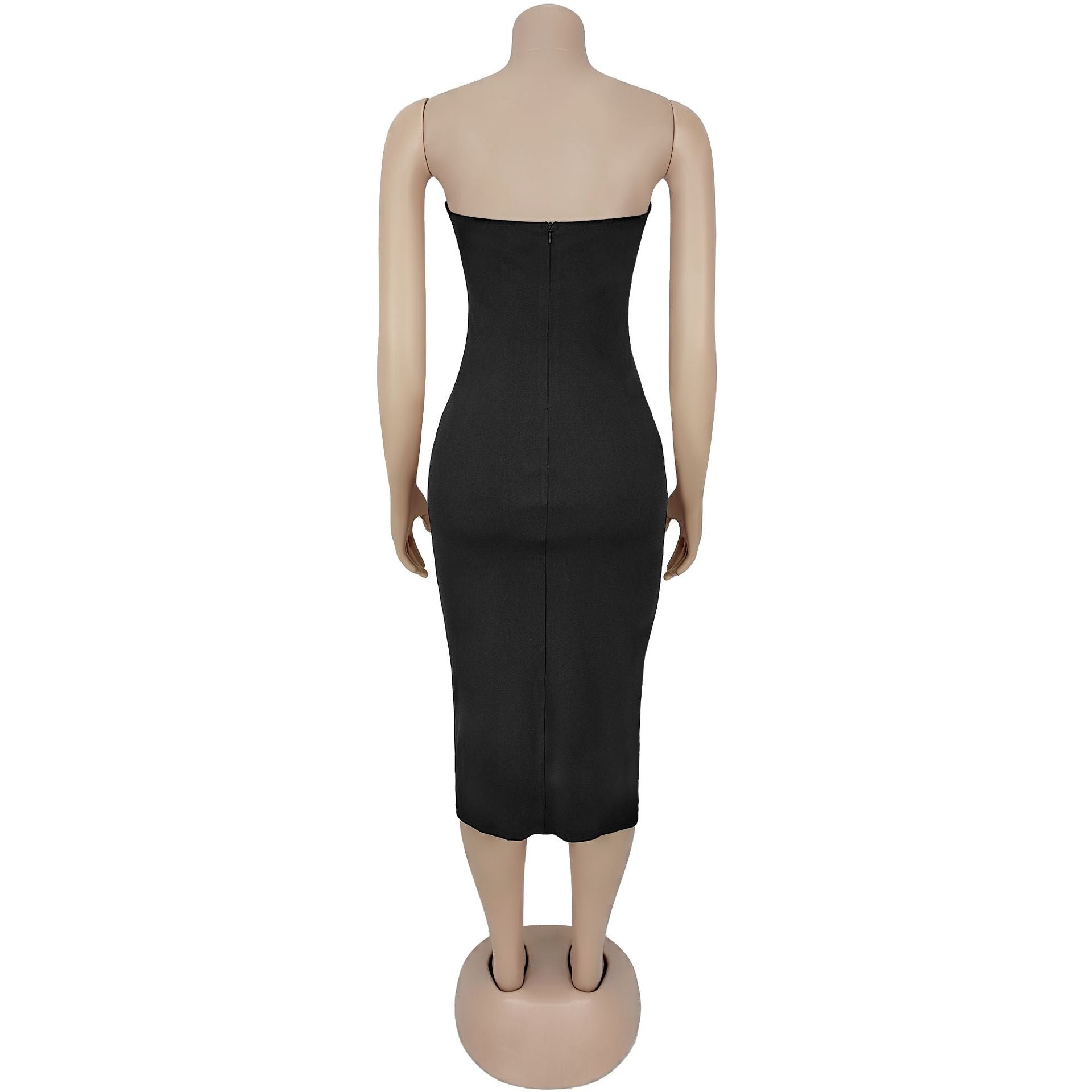 Fashion women's sexy Strapless button decoration dress 10