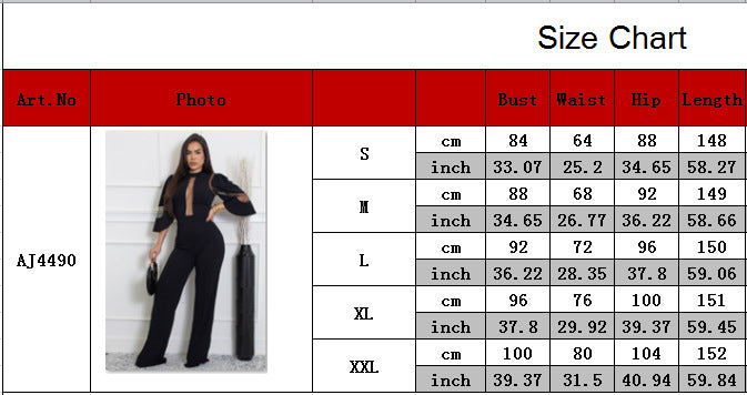 Women Elegant Mesh Patchwork Lace-Up Wide-Leg Jumpsuit 12