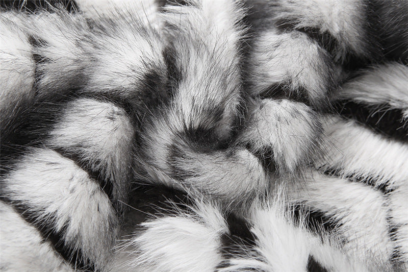 Women Autumn Elegant Turndown Collar Furry Coat 17