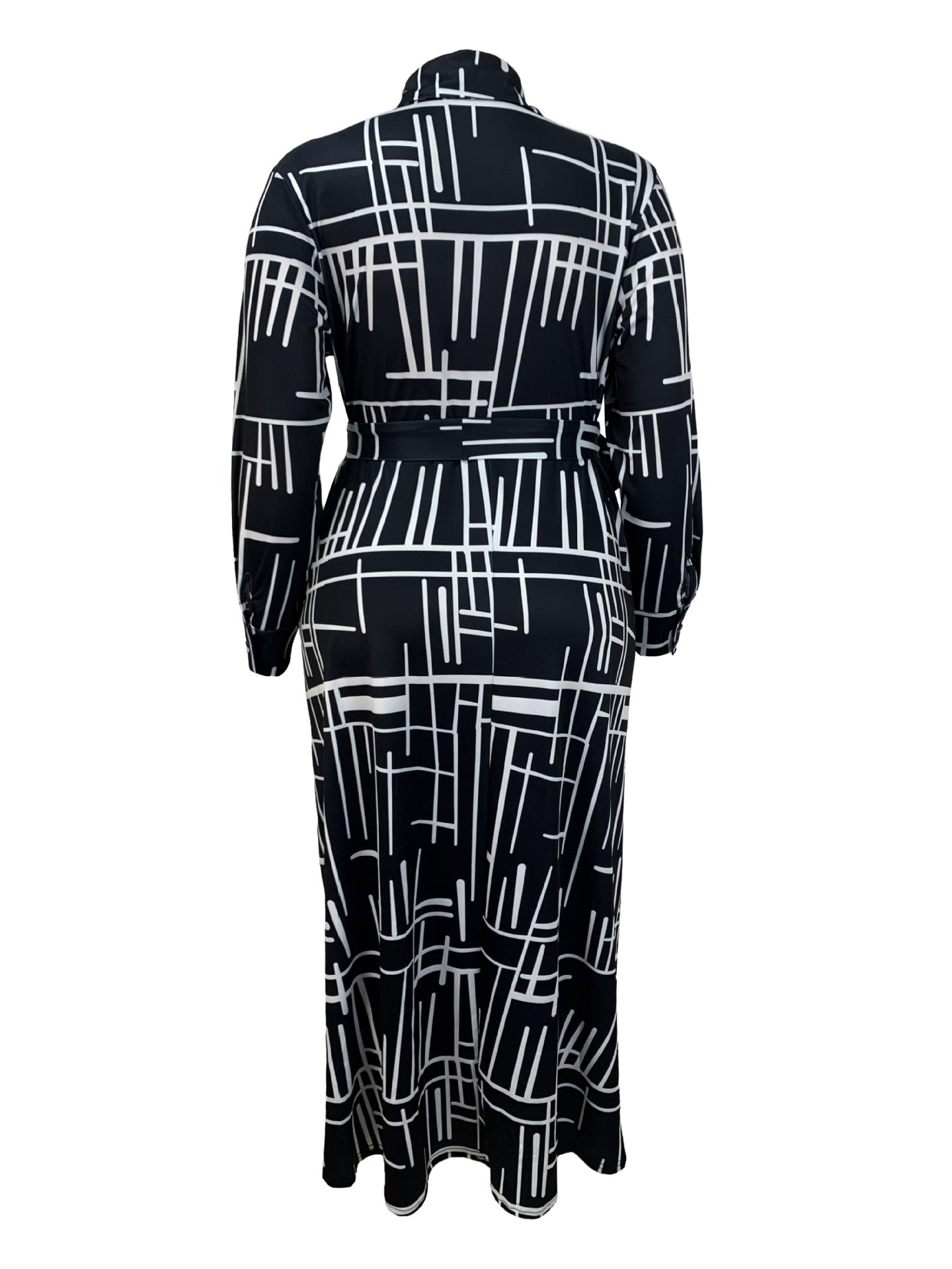 Plus Size Women Printed Shirt Dress