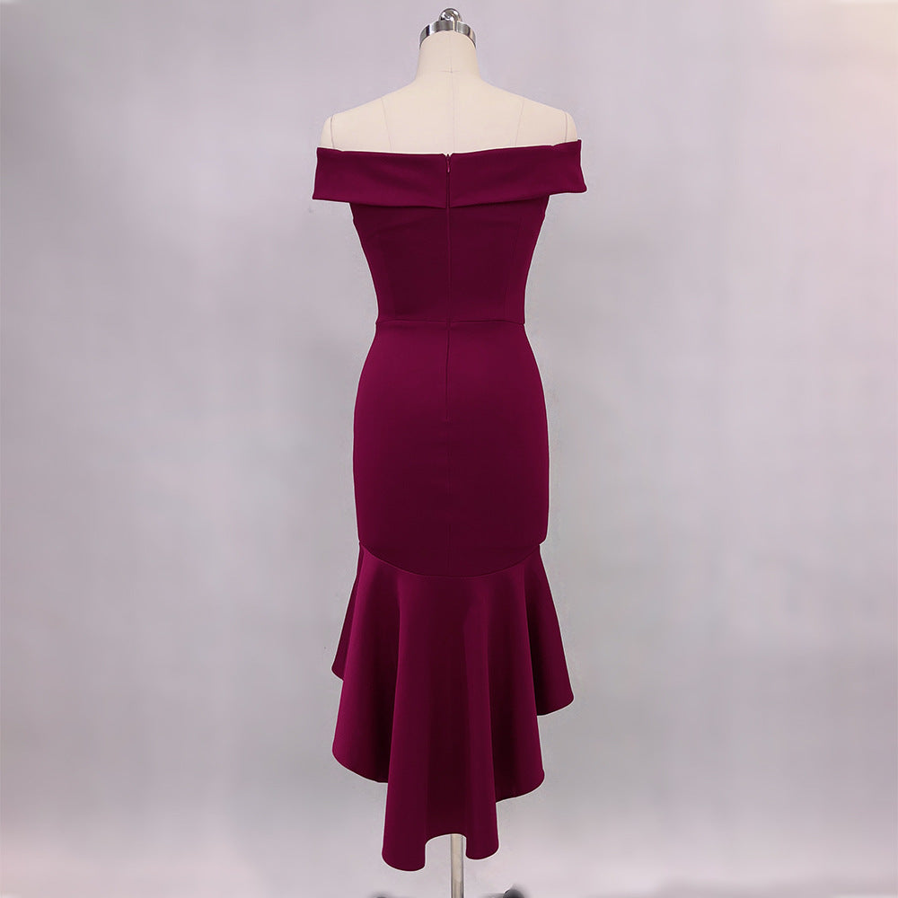 Women Elegant Maxi Off Shoulder Mermaid Evening Dress 30