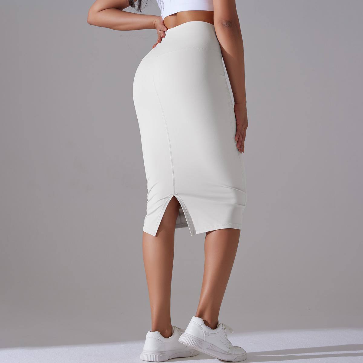 Women High Waist Stretch Slit Sports Skirt 16