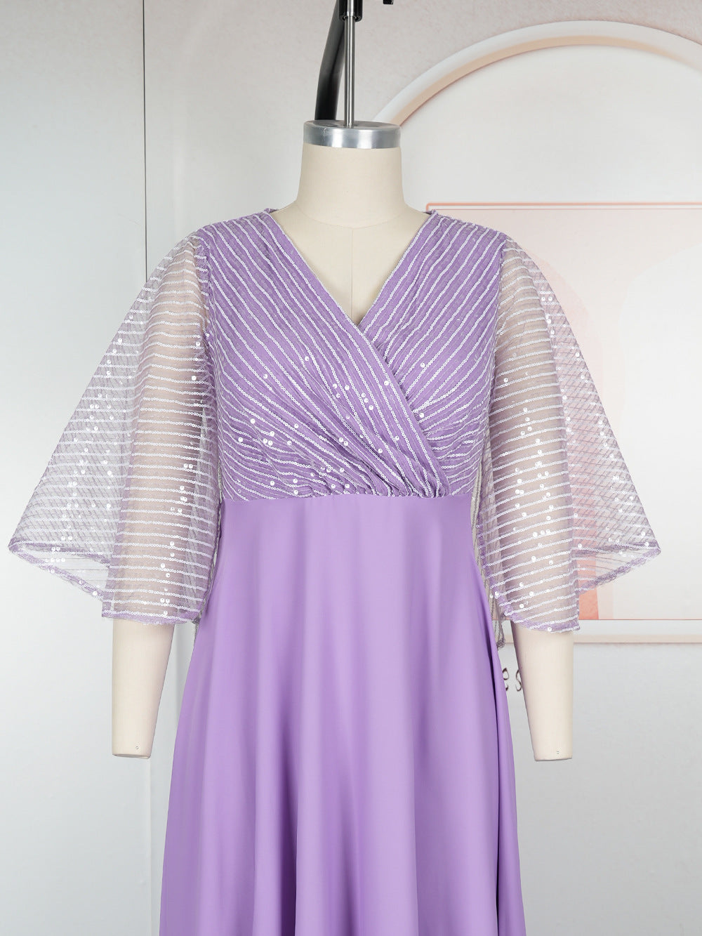 Muslim Dubai Women's African Sleeve Loose Casual Beaded Robe Dress 14