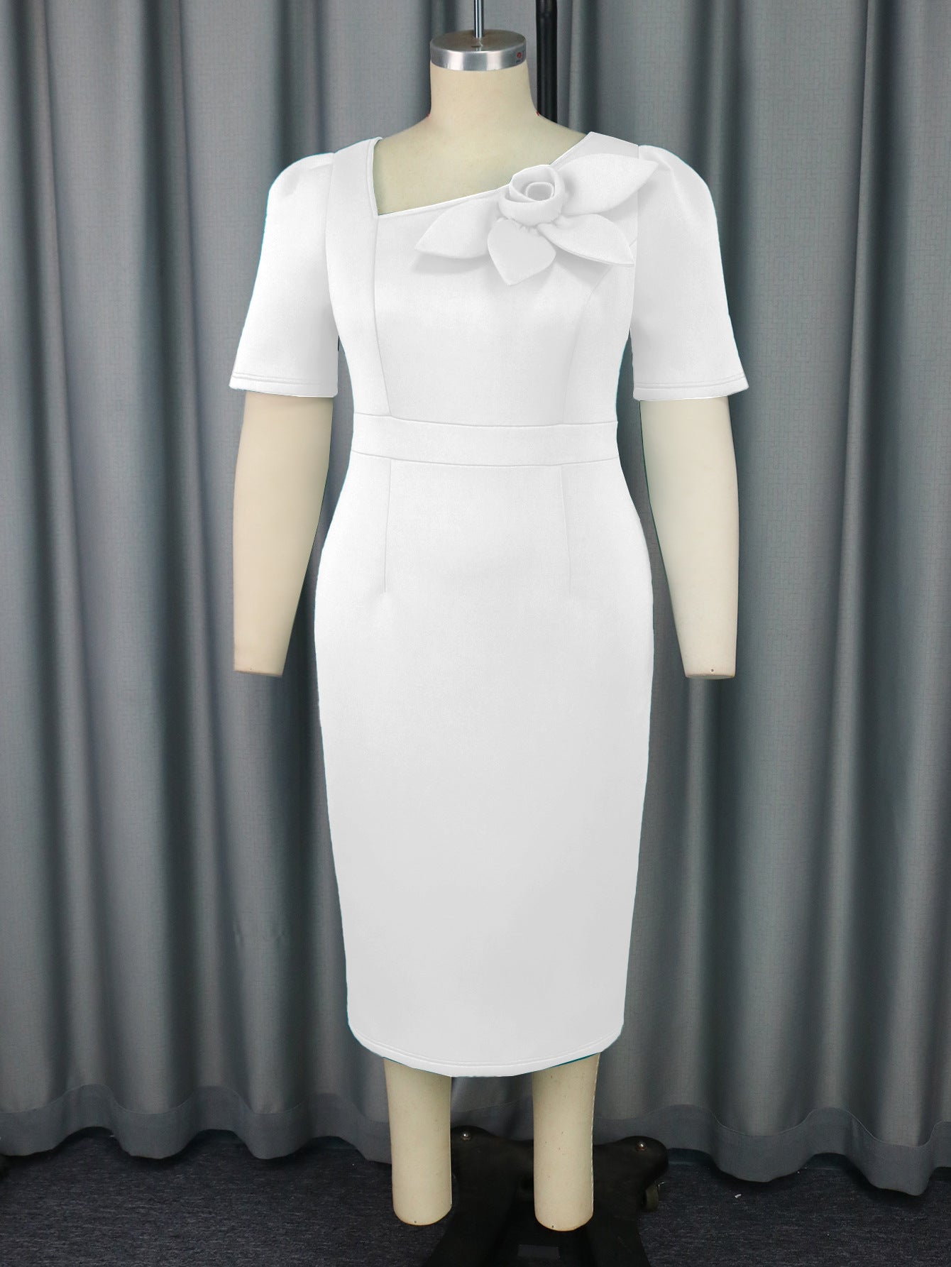 Women asymmetric collar Formal Party Dress 15