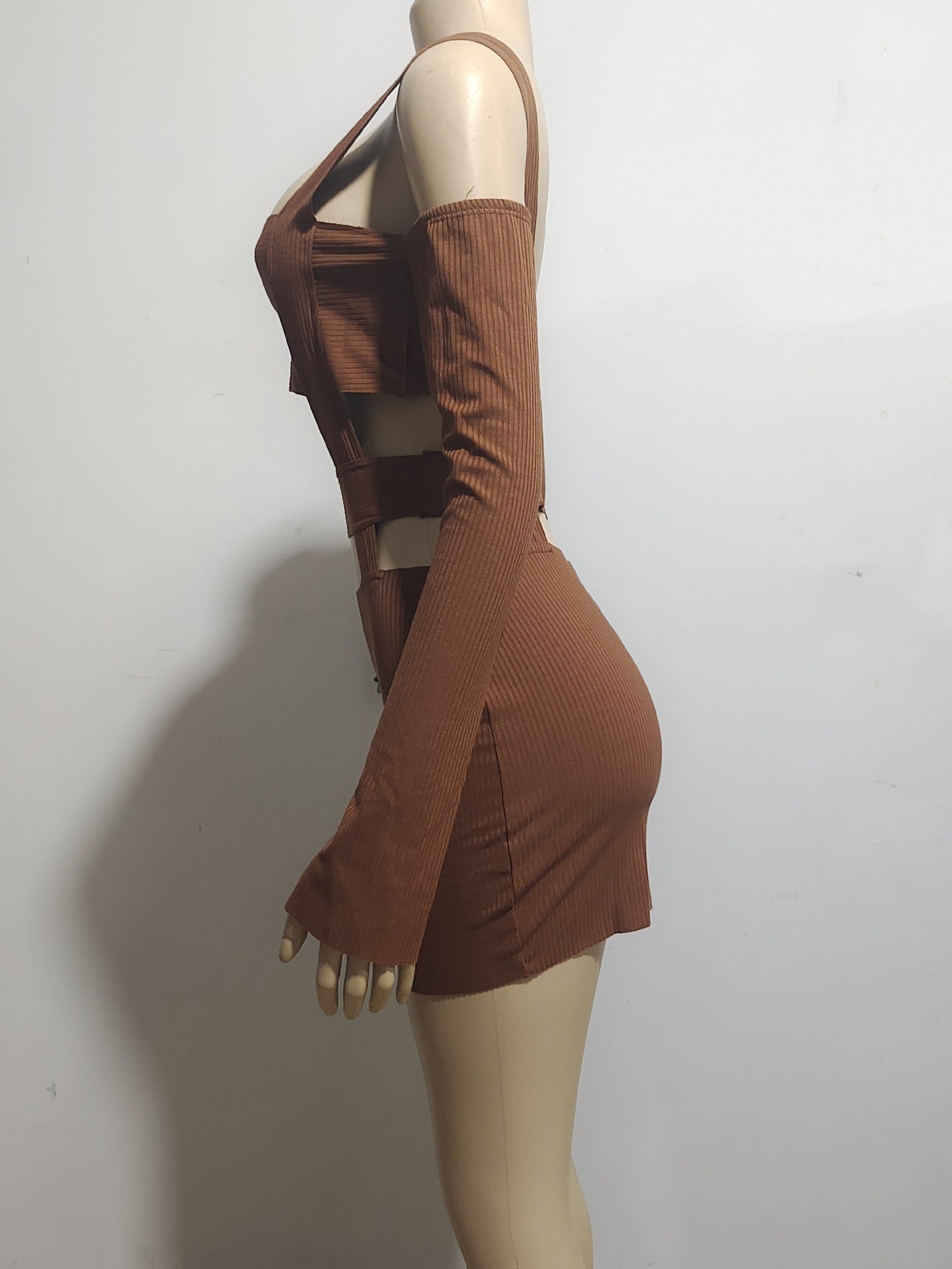 Women Sexy Hollow Suspender Bodycon Dress 14