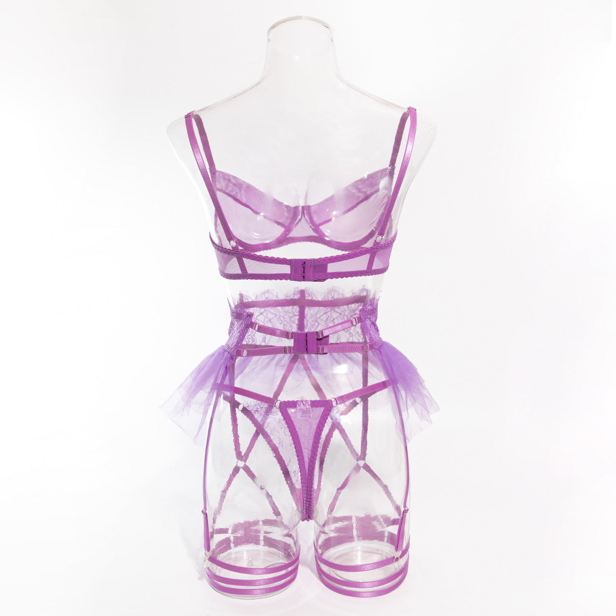 Women tutu see-through black tulle Sexy lingerie set 24