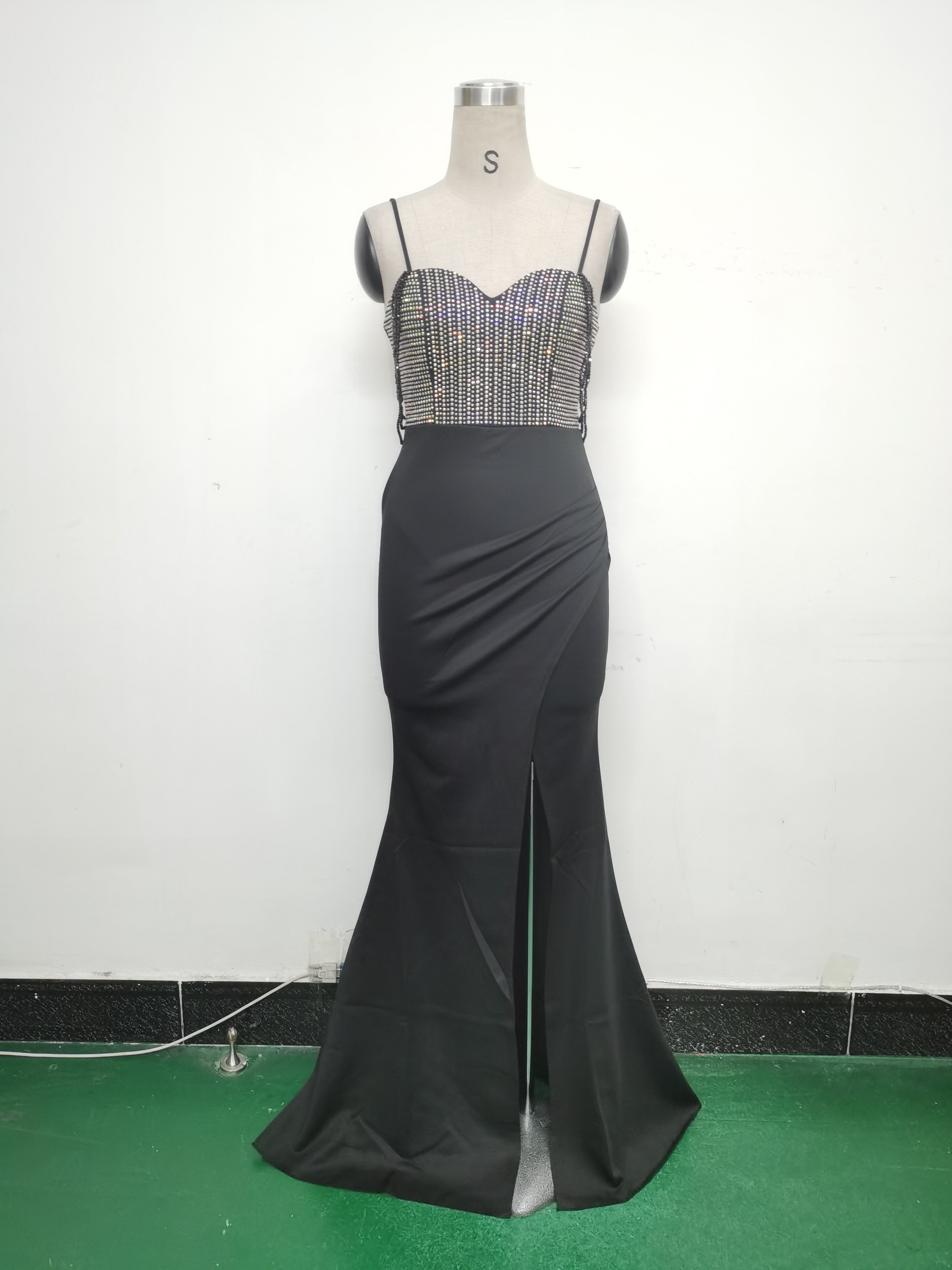 Women Beaded Sexy Suspender Evening Dress 26