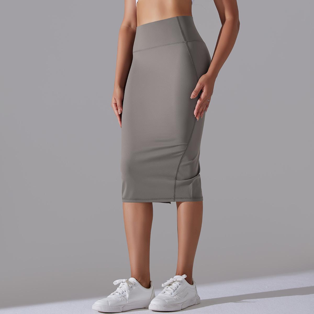 Women High Waist Stretch Slit Sports Skirt 32