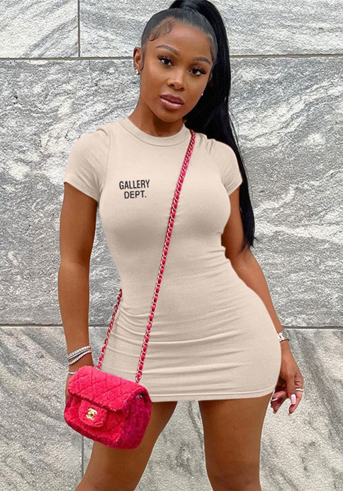 Women's Ribbed Solid Short Sleeve Shift Dress