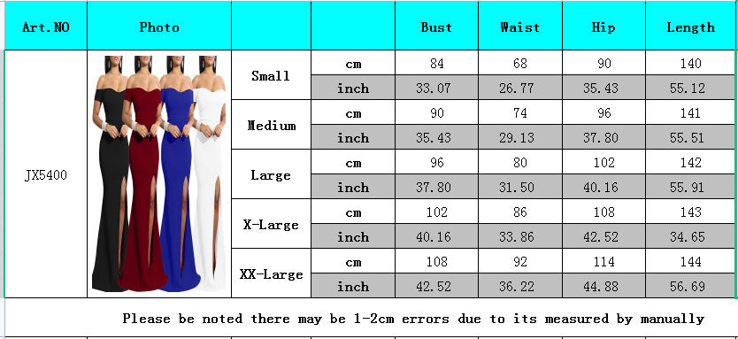 Sexy Fashion Solid Color Off Shoulder Split Dress 25