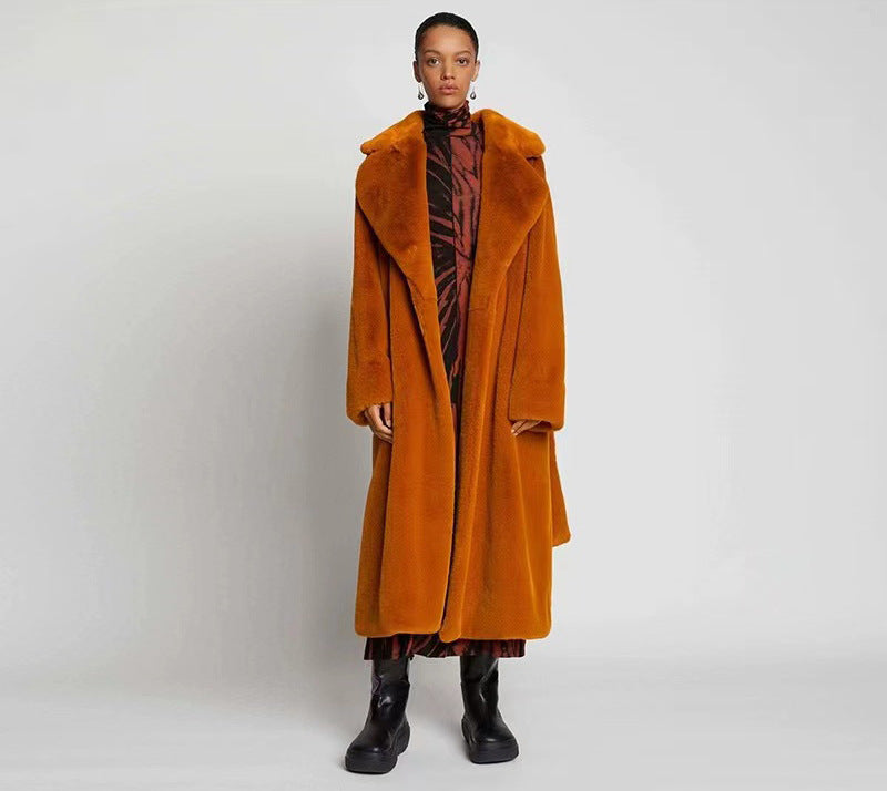 Women Faux furry Long Sleeve Jacket 3