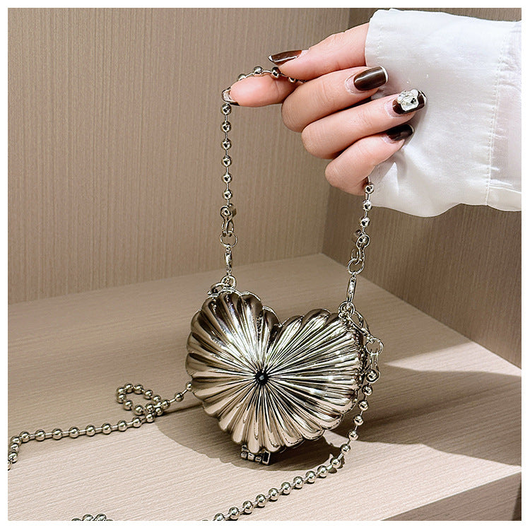 Mini Metal Shell/Heart Shape Bag One Shoulder Crossbody Fashion Bag 32