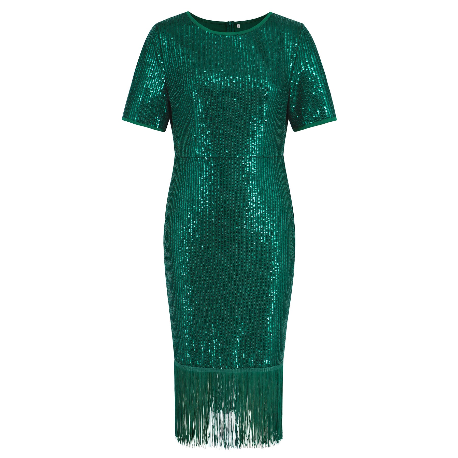 Women's Sequin Tassel Dress Sexy Party Long Gown 36