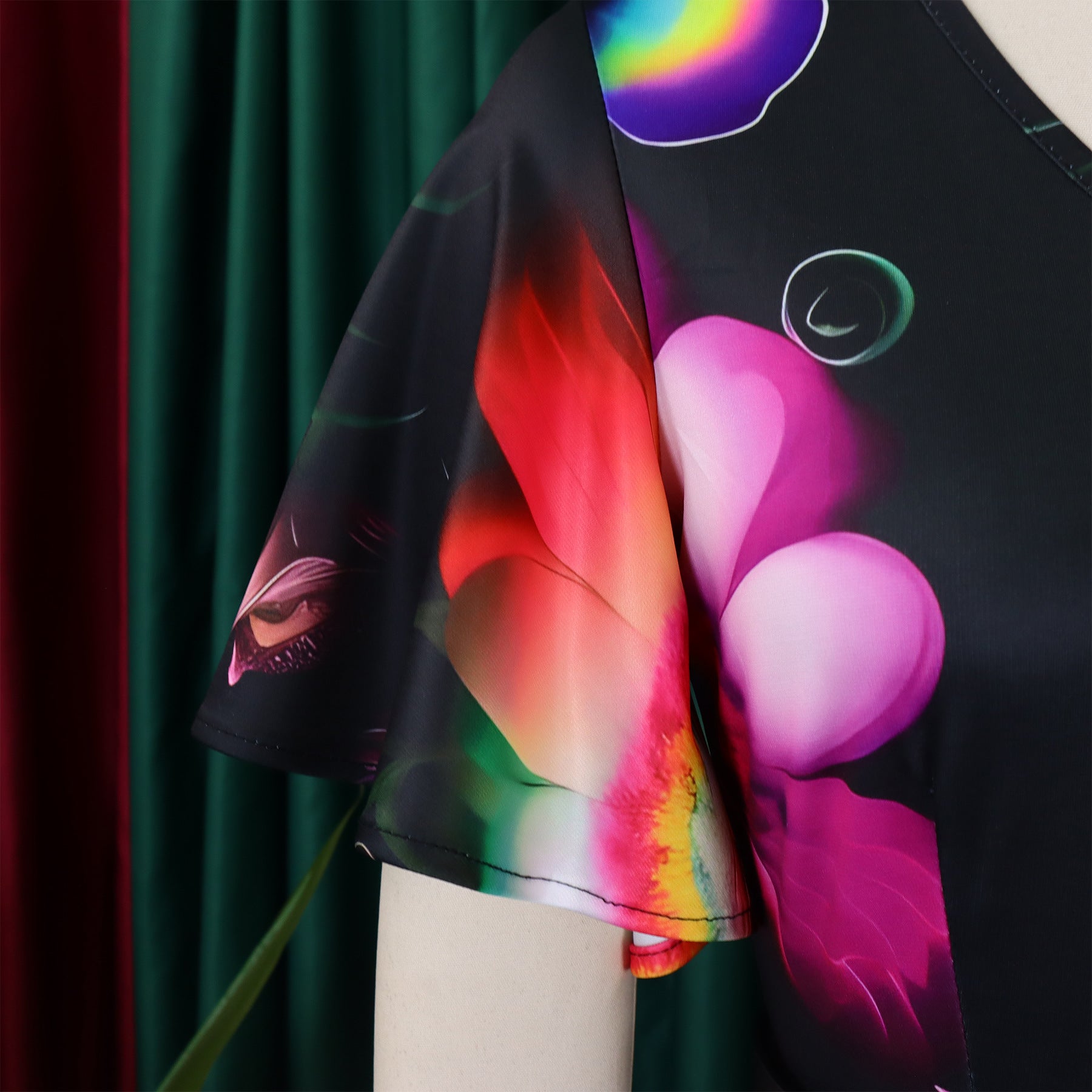 Summer Fashion Chic Women's Belt Print African Plus Size Midi Dress 44