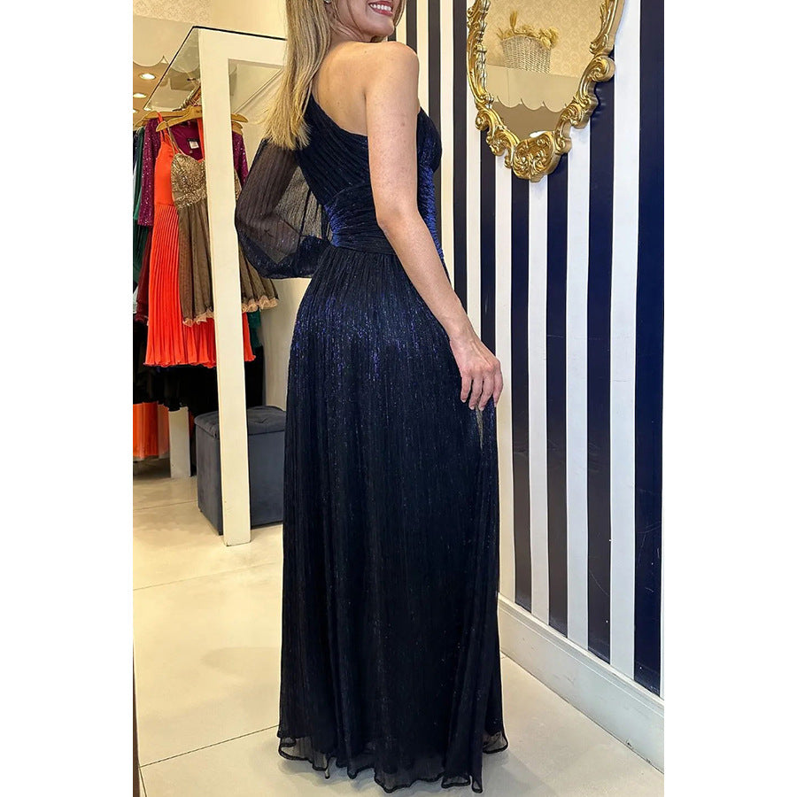 Autumn And Winter Party Slash Shoulder Slit Dress Loose Casual Women's Dress 6