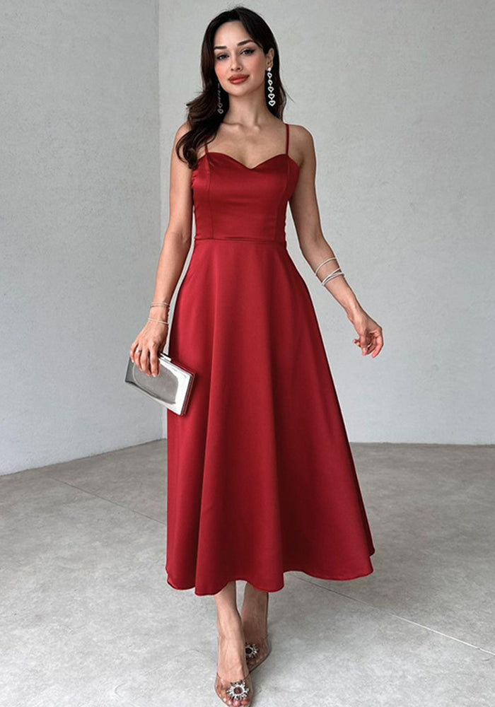 Summer Sexy Slim Fit Satin Strap A-Line Dress