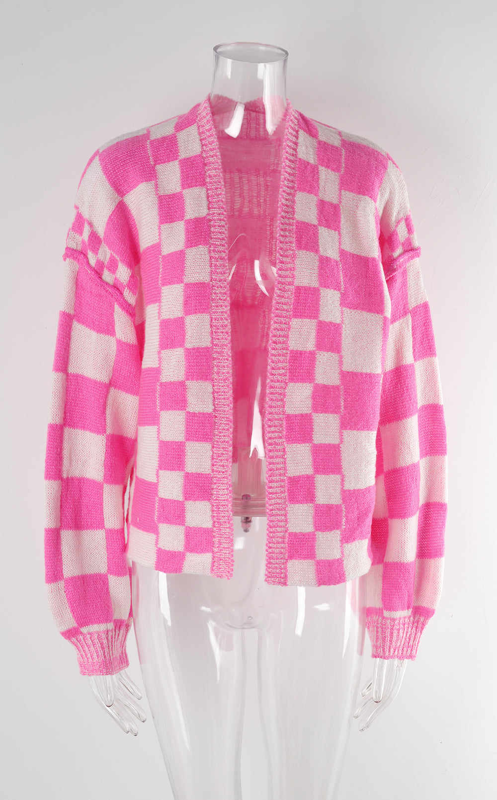 Winter fashion plaid cardigan Plus Size coat knitting cardigan coat 13