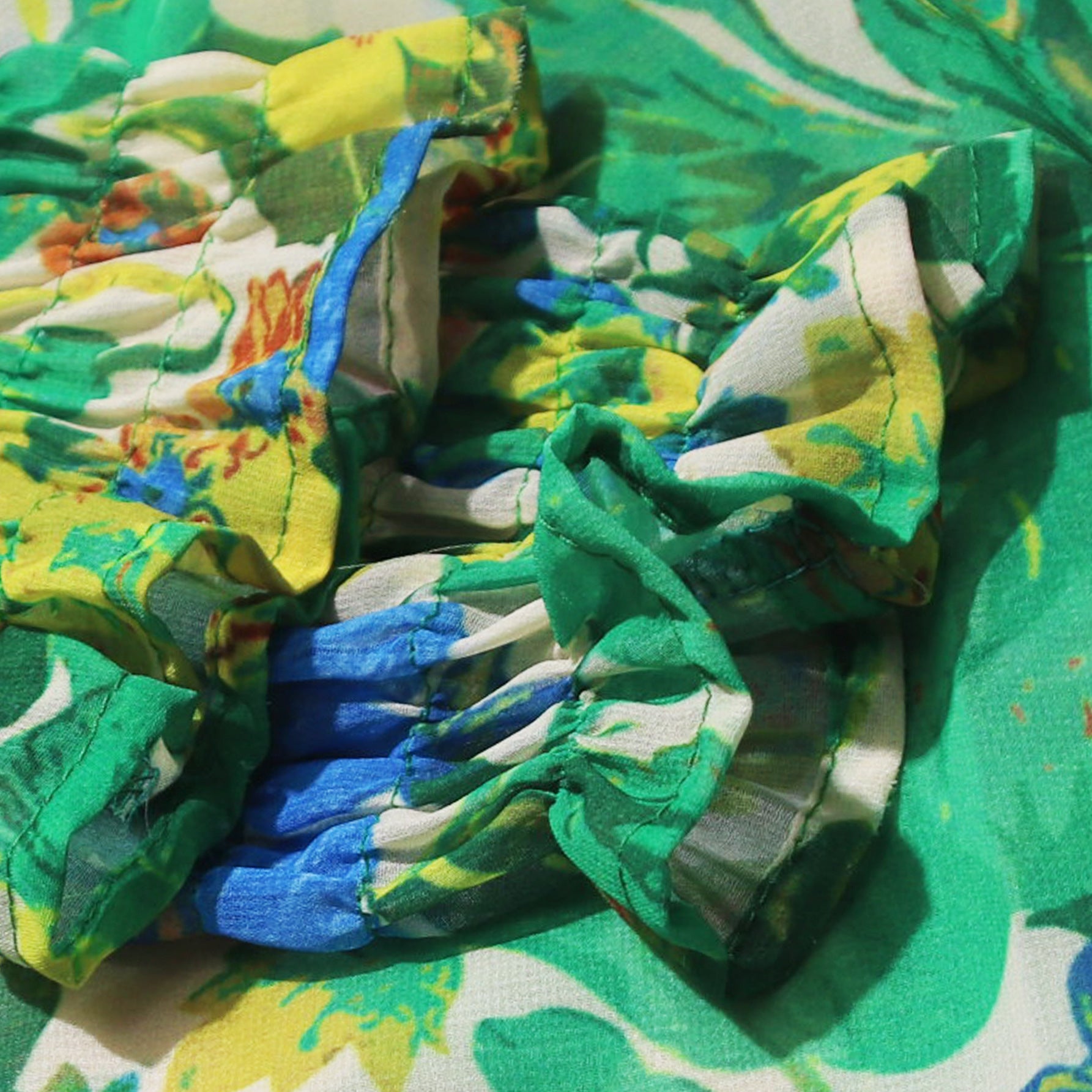 Women chiffon irregular printed long-sleeved top and wide-leg pants Casual two-piece set 37