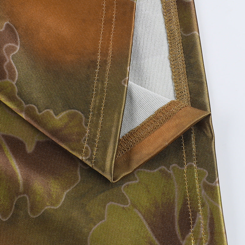 Strappy Sexy Low Back Print Halter Neck Short Dress 16