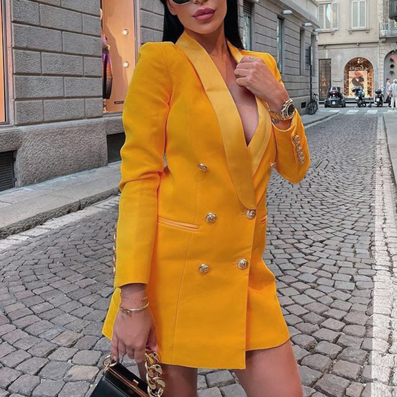 Women Solid Long Sleeve Blazer 3