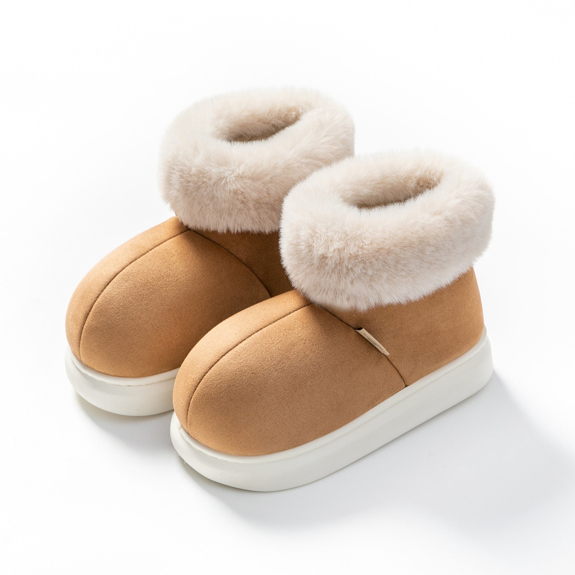 Thick-Soled Fleece Slippers For Women In Winter Plus Velvet Indoor Home Bag And Confinement Cotton Shoes 11