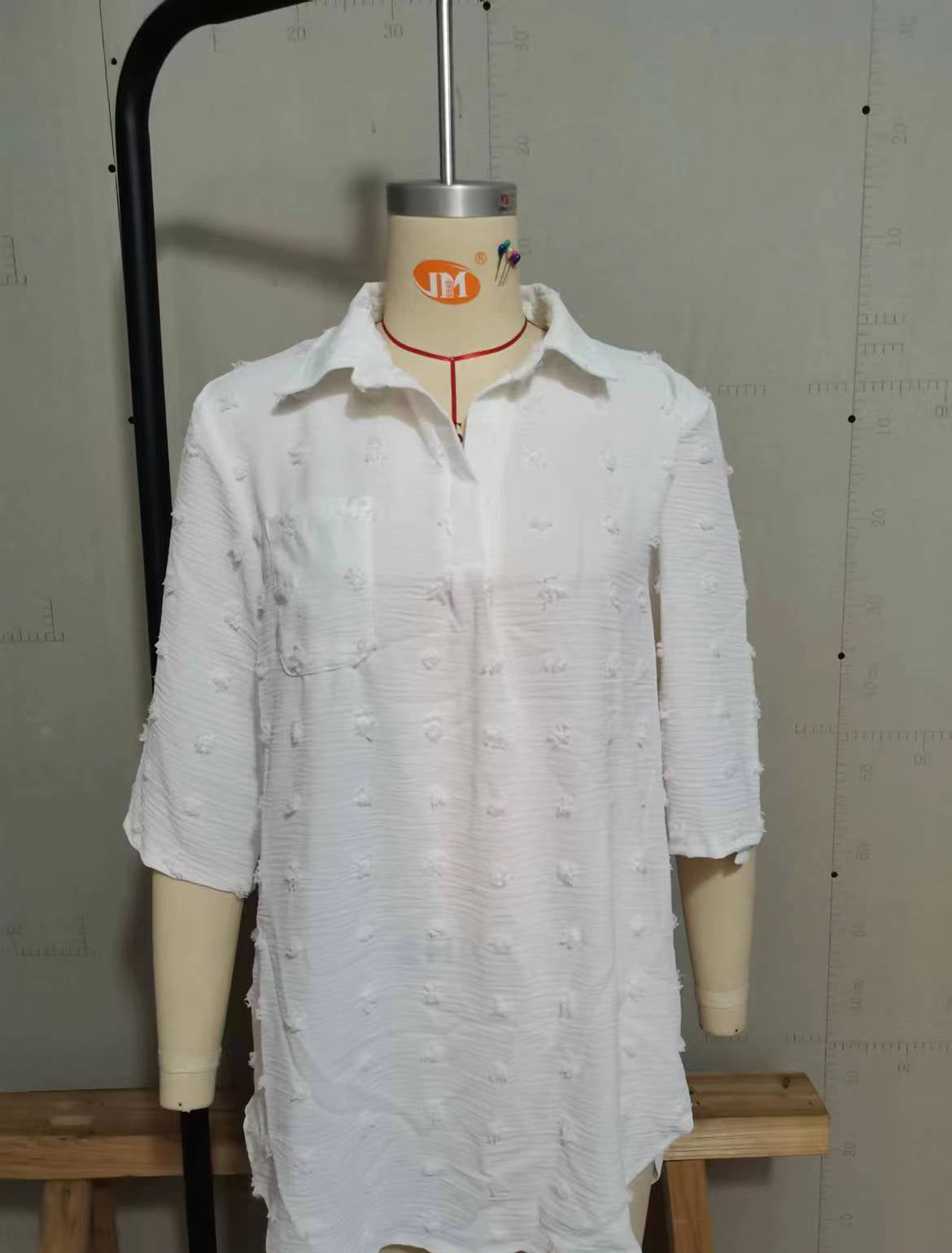 Chiffon Shirt Jacquard Loose Women's Casual Blouse 9