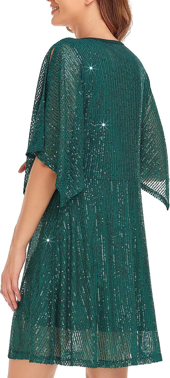 Women's Sequin Split Sleeve Loose Party Dress 3
