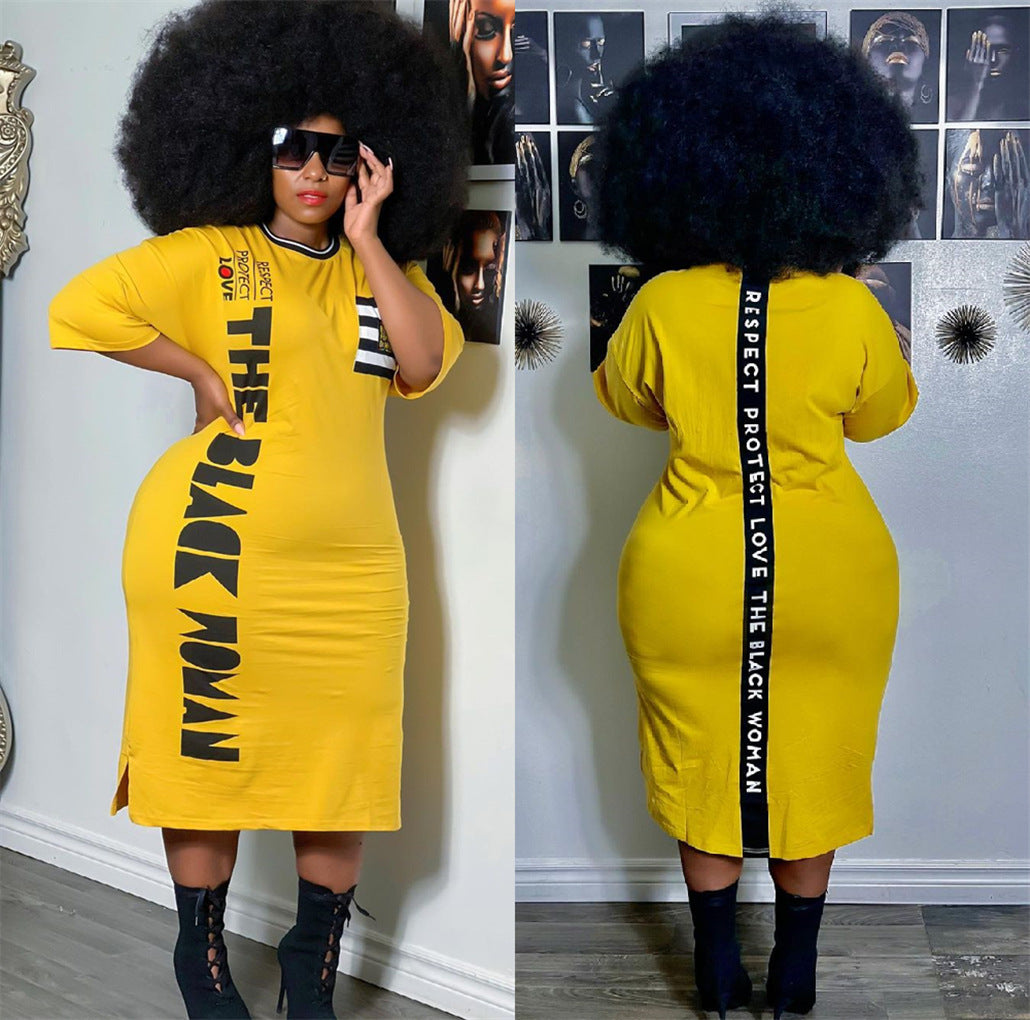 Women's Spring Summer Fashion Short Sleeve Print Dress 3