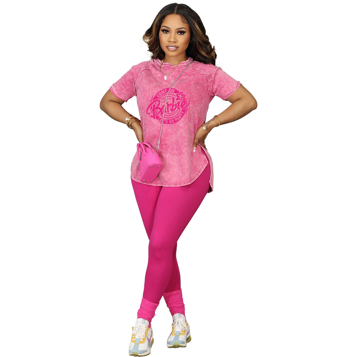 Fashion Women's Printed Casual Sports Two Piece Pants Set 15