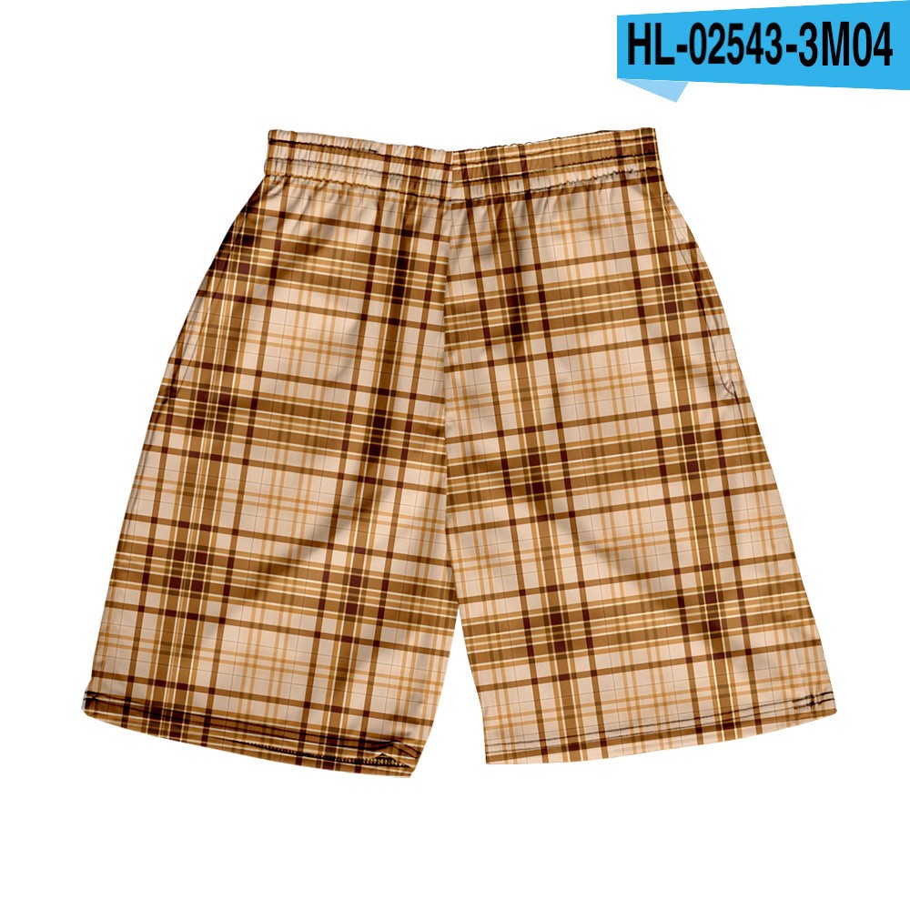 Men's Spring/Summer Hawaiian Casual Plaid Shorts 9
