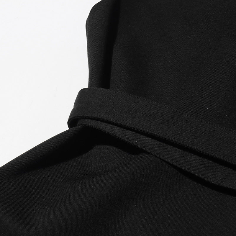 Patchwork Cross Tie Vest Solid Color Sleeveless Blazer for Women 15