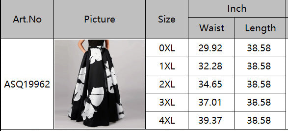 Women floral print elegant loose skirt 21