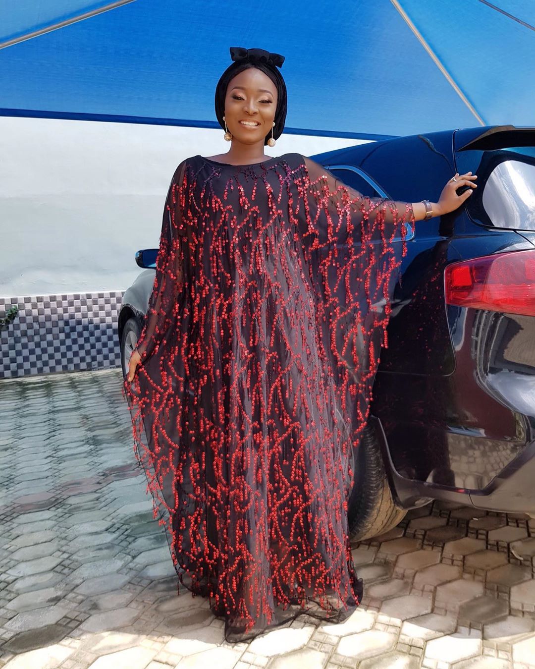 African Women beard sequin Maxi Dress 7