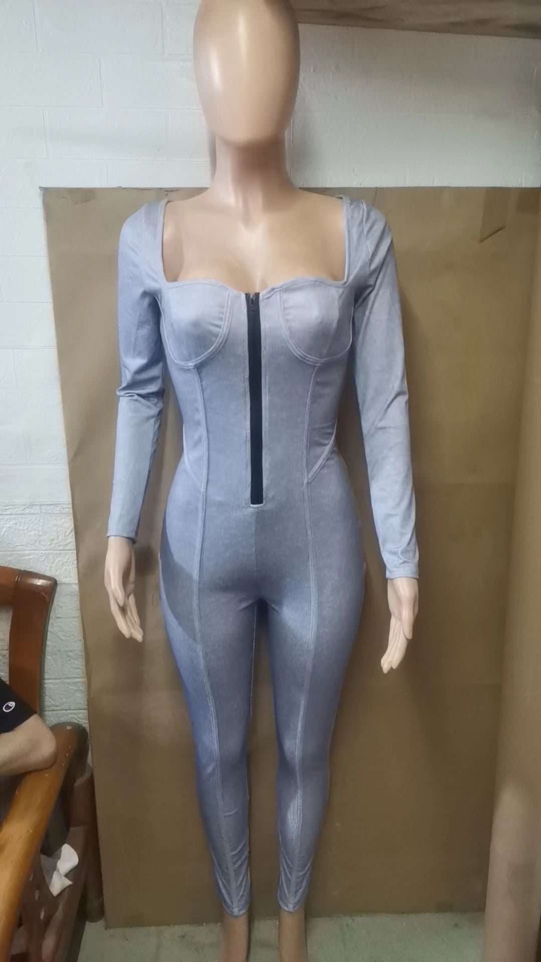 Women Sexy Ribbed Stretch Jumpsuit 14