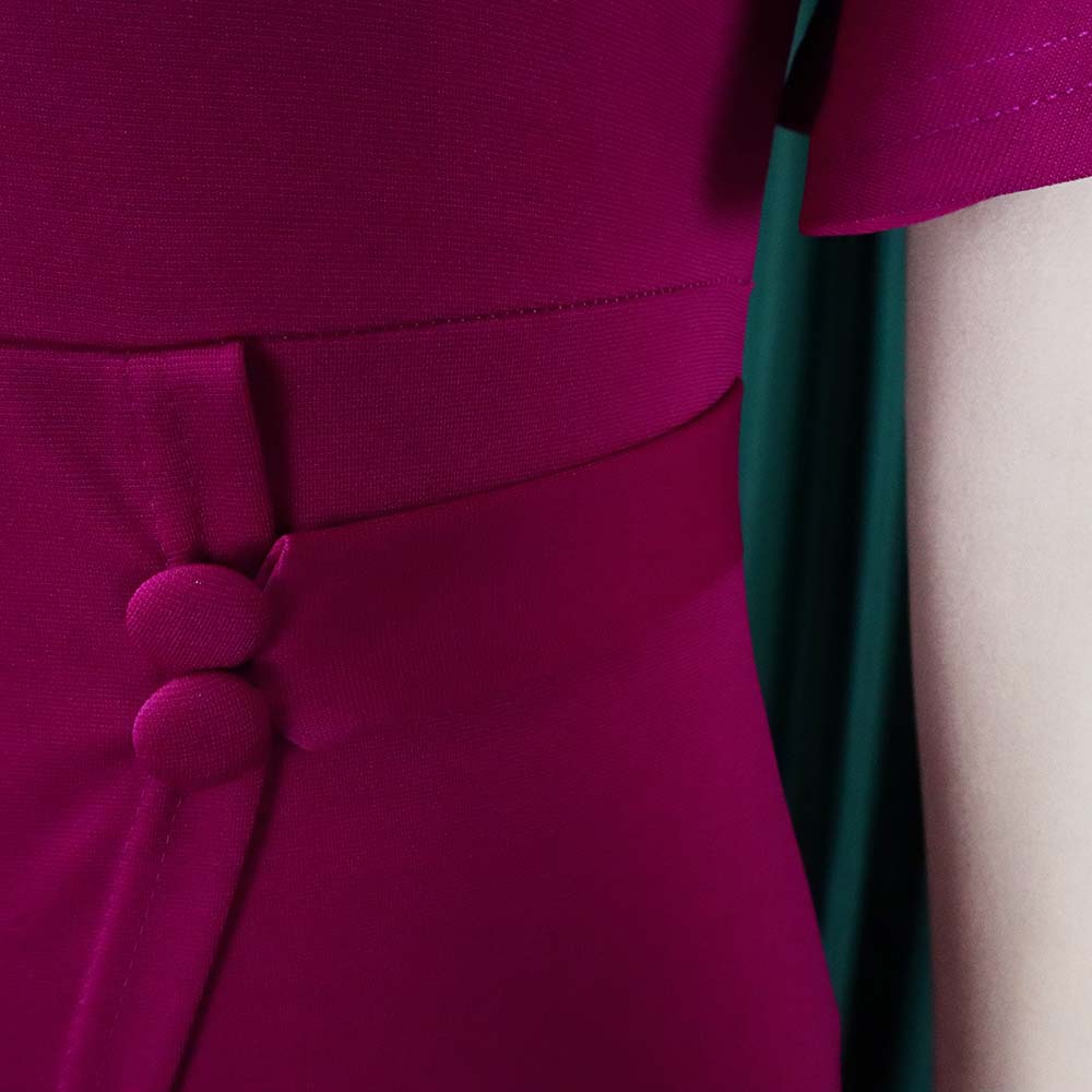 Autumn Professional Purple Ruffle Sleeves Pencil Office Dress 8