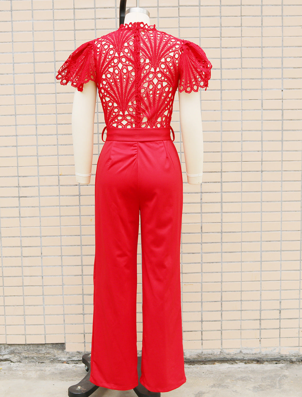 Solid Lace Patchwork Summer Chic Slim Fit Jumpsuit 15
