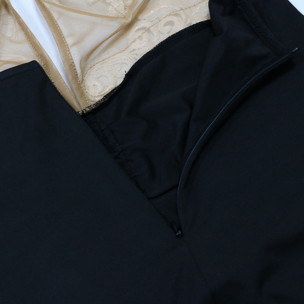 Women Solid See-Through Halter Neck Bodycon Dress 11