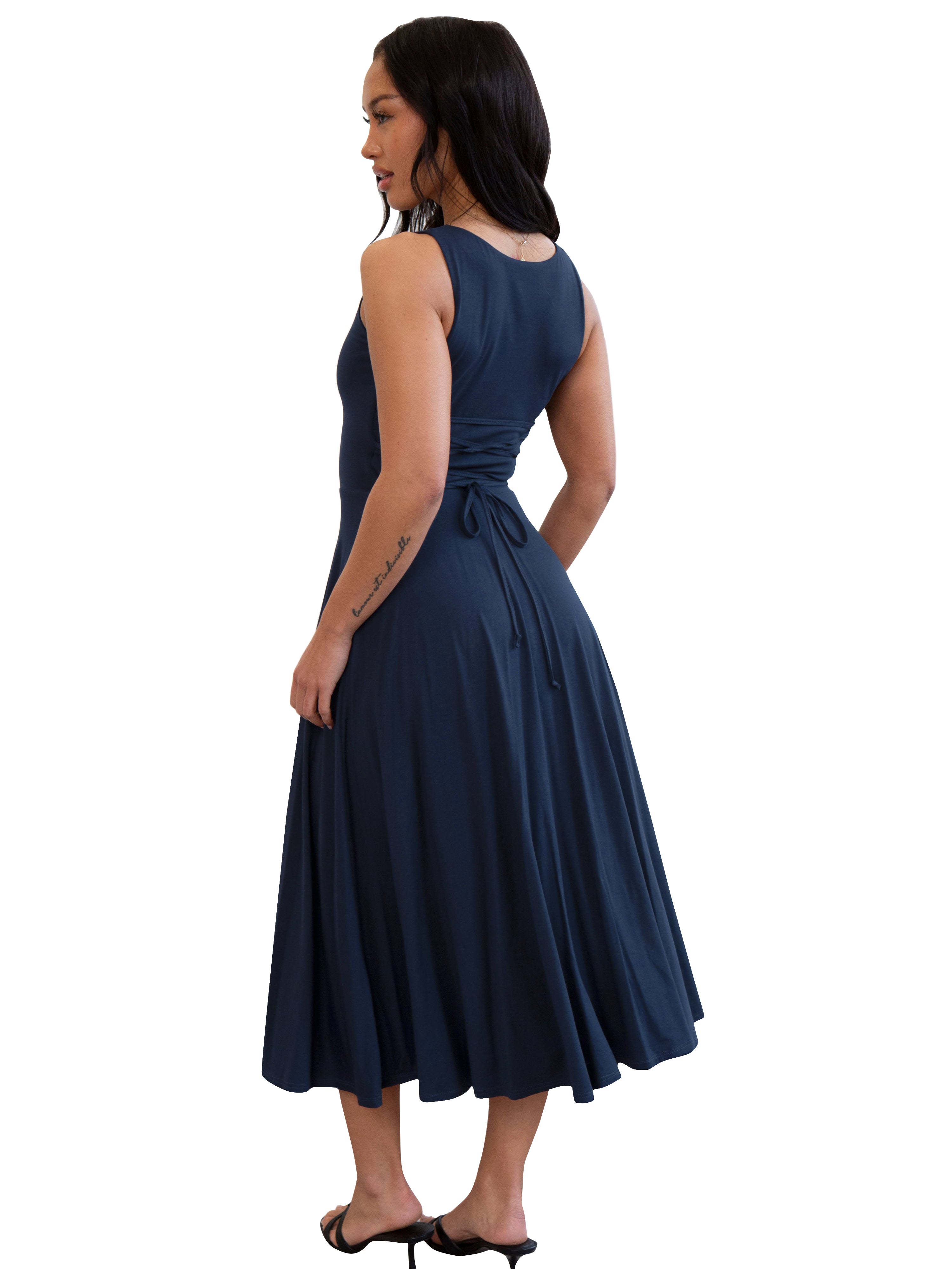 Women Solid Sleeveless Dress 14