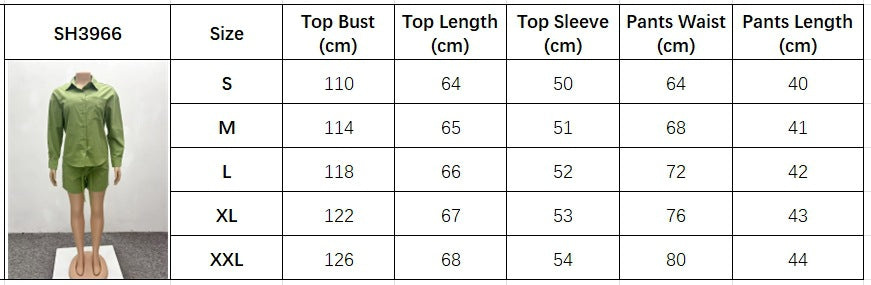 African Print Long-Sleeve Shirt Shorts Two-Piece Set 11